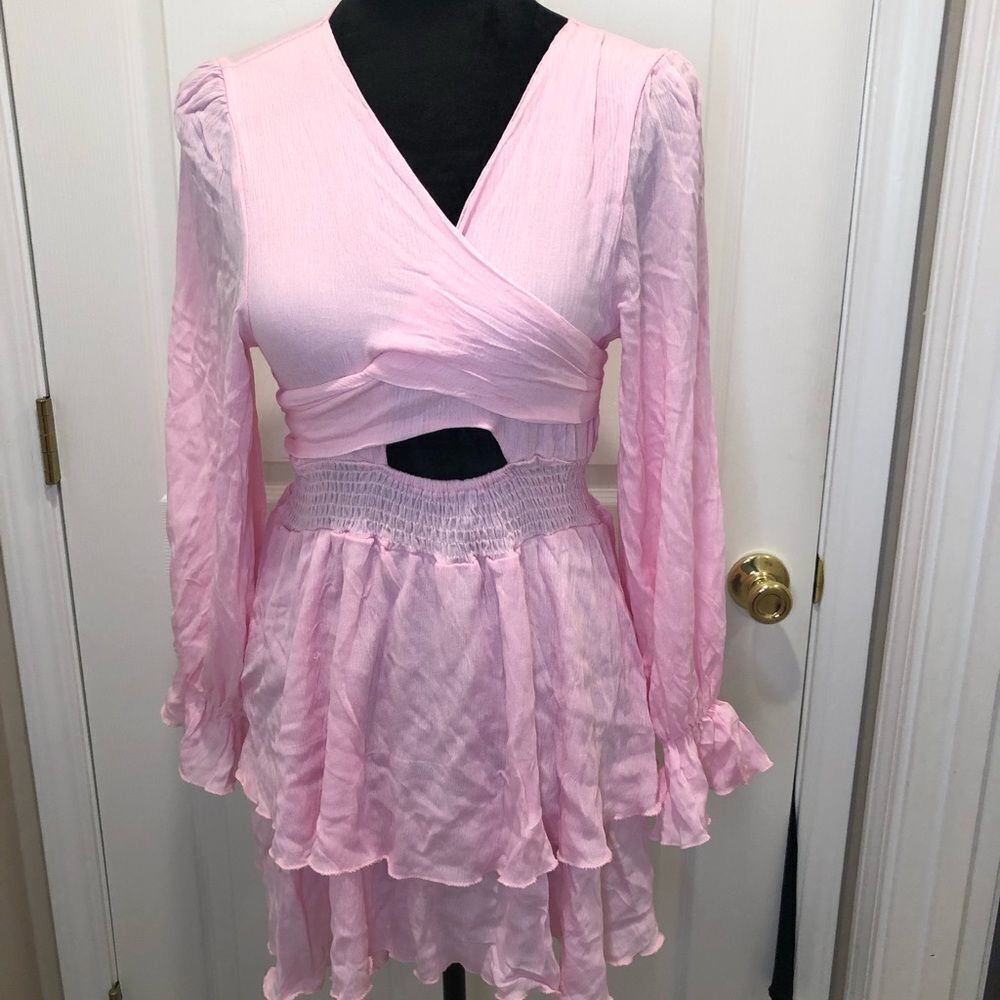 Pink ruffle wrap top dress, size xl - Picture 1 of 14